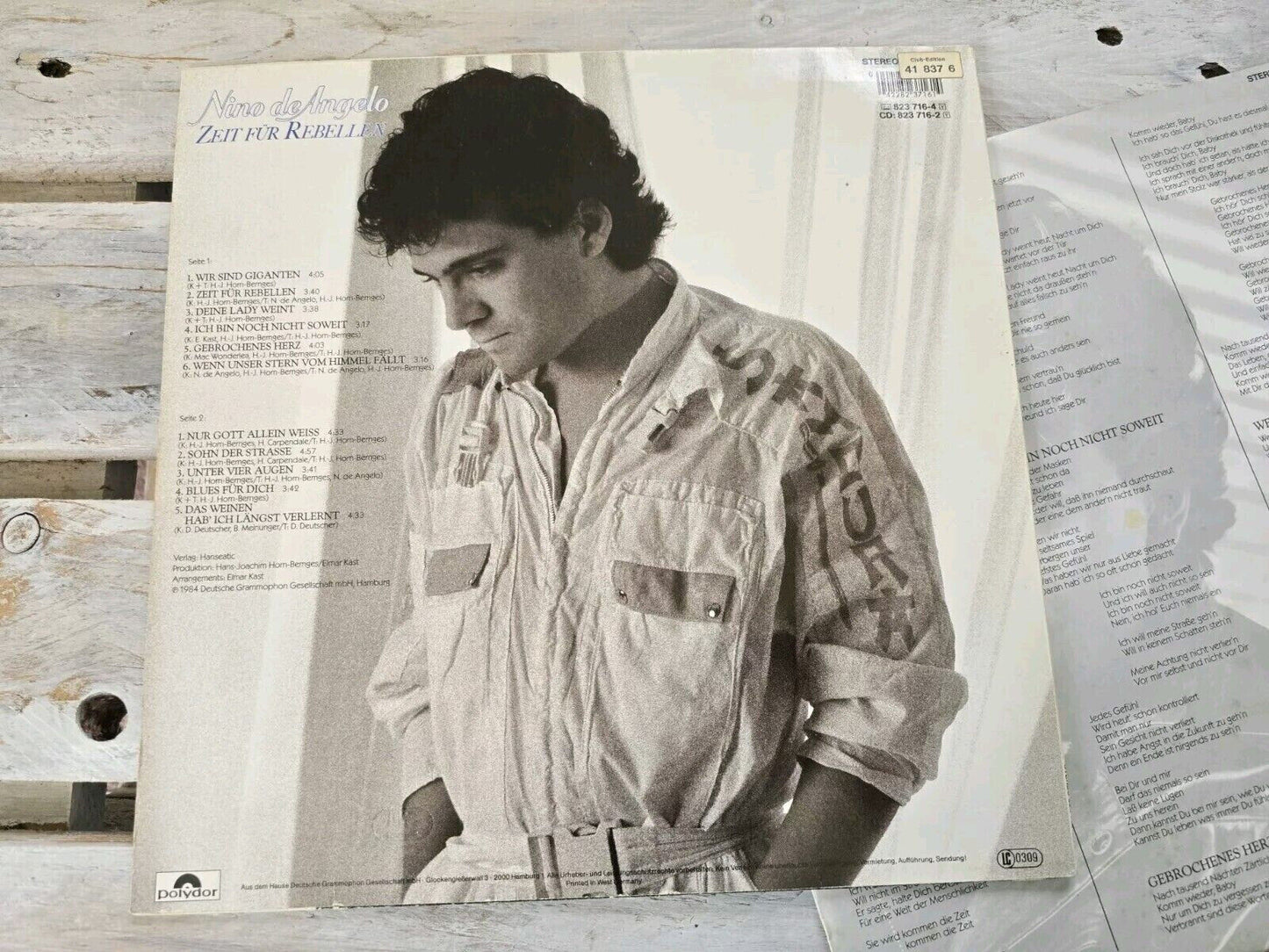 Nino de Angelo - Zeit Für Rebellen 12" LP Vinyl 1984