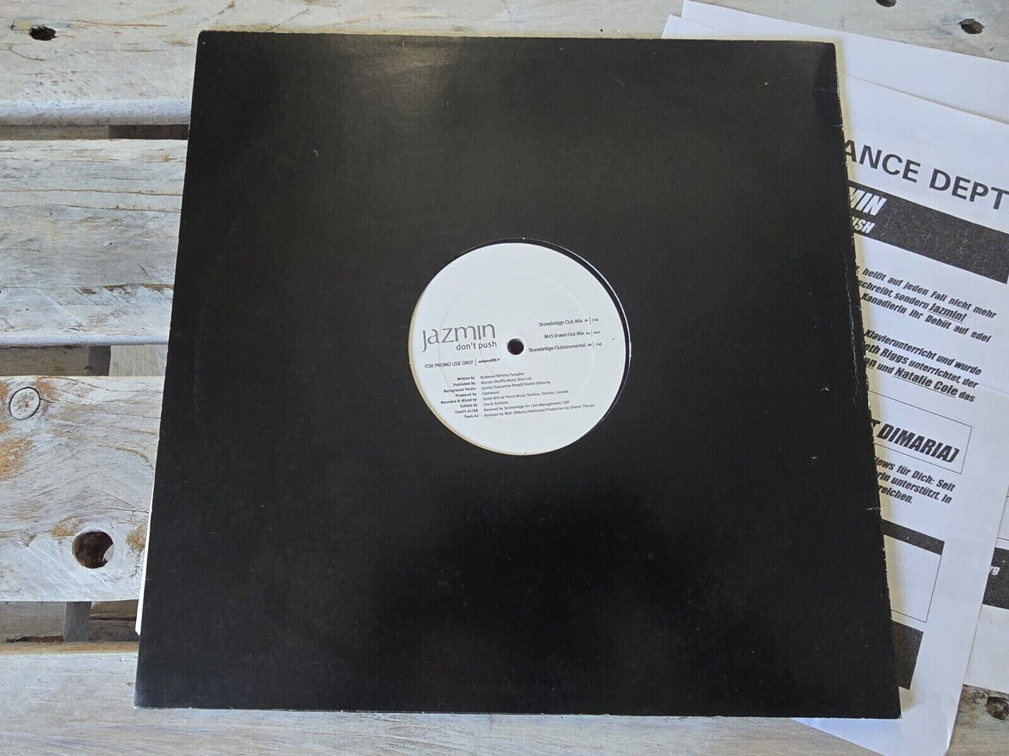 Jazmin – Don't Push 12" Promo Maxi Vinyl