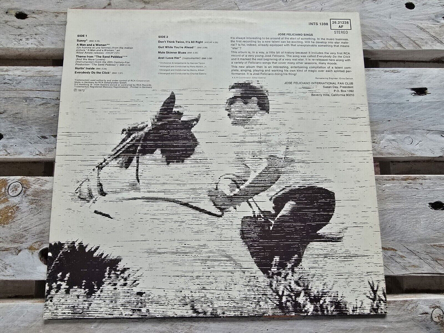 Jose Feliciano - Sings 12" LP Vinyl 1972