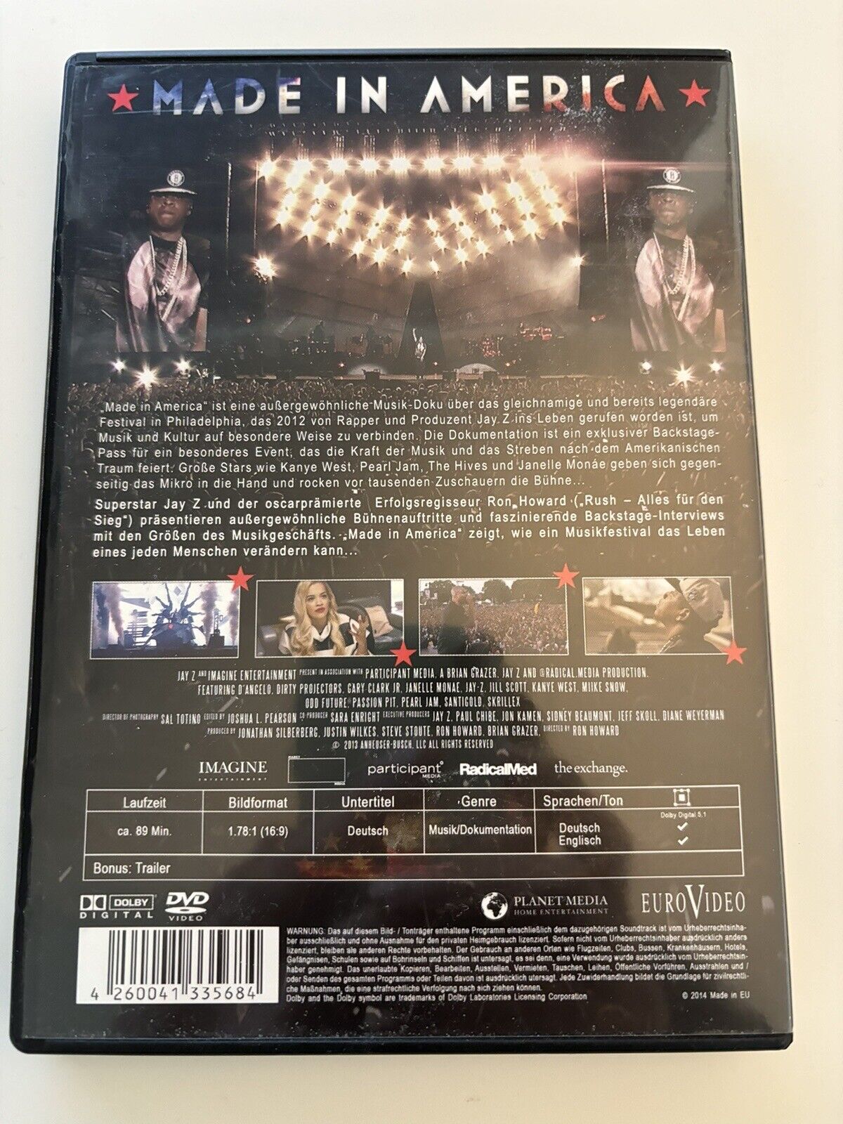 Jay Z DVD Made in America Festival de documentaires musicaux avec de nombreuses stars