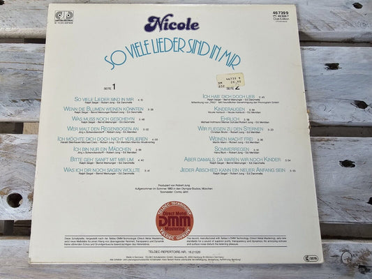Nicole – So Viele Lieder Sind In Mir 12" LP Vinyl 1983