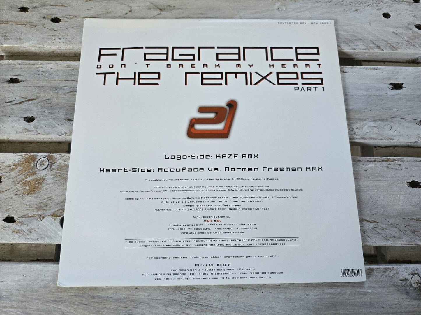 Fragrance - Don't break my heart-The Remixes Part 1 12" Maxi Vinyl