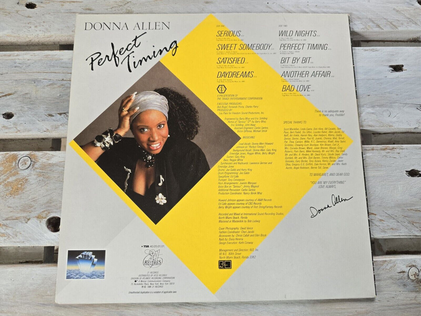 Donna Allen - Perfect Timing 12" LP Vinyl 1986