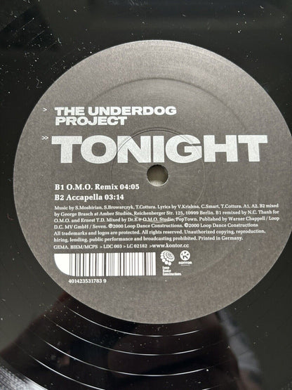 The Underdog Project - Tonight Maxi 2000 12" Vinyl