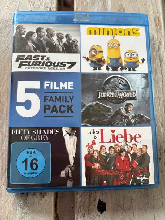 5 Filme Family Pack / Minions, Fast & Furious7, Jurassic, 50 Shades of Grey BluRay