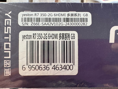 Yeston R7 350-2G 6x HDMI GA, 800/4500MHz 2G/128bit/GDDR5 Active Transfer VGA/DVI‑D Grafikkarte mit 6 Bildschirme Neu & OVP