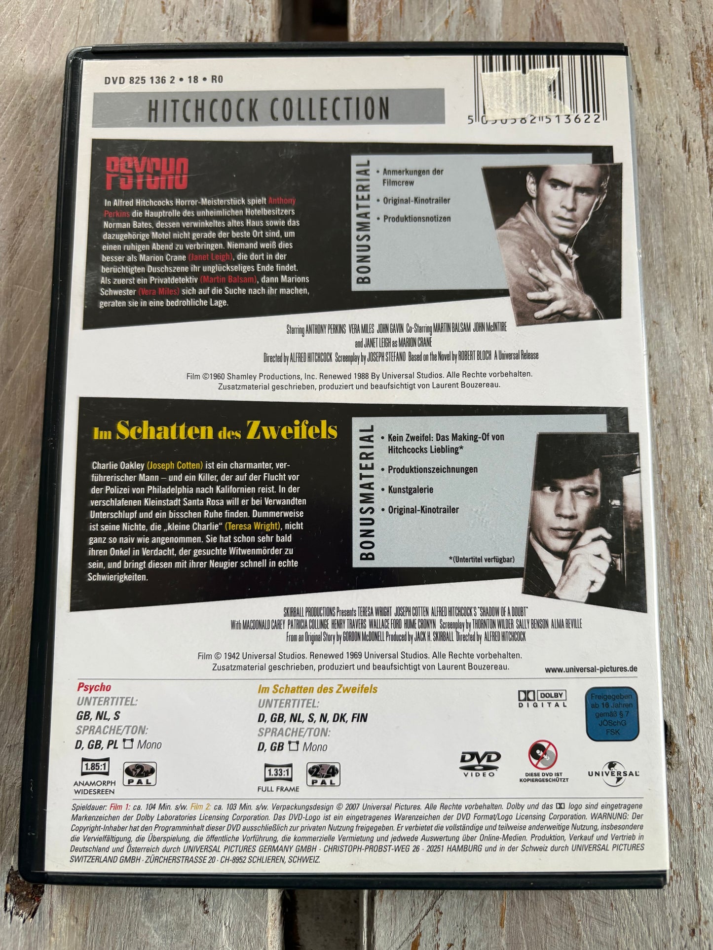 Hitchcock-Collection: Psycho / Im Schatten des Zweifels [2 DVDs]